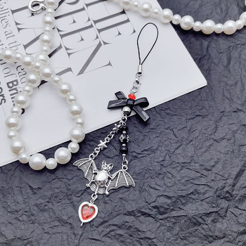 Lanț pentru telefon cu pandantiv: pandantiv gotic cu liliac pentru Halloween; model: fluture/libelulă/insectă; material: aliaj; stil: vânt dulce răcoros; clasificare stil: tendință personală