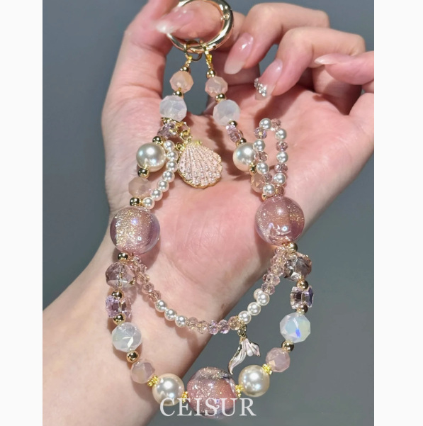 Lanț de telefon cu mărgele, design Key Pendant, model Marine Life, stil Small Fresh; Material: Plastic/Resin; Procesare: Semi-handmade; Număr produs FS0605