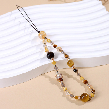 Lanț pentru telefon cu mărgele de cristal, realizat manual; model: stele, soare și lună, nori, univers; stil: design original, pandantiv-cheie