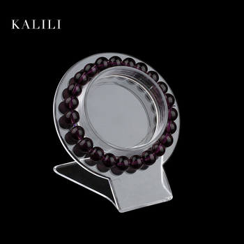 Suport de afișare pentru brățări – Transparent din plastic, cu inel fix, pentru brățări împletite