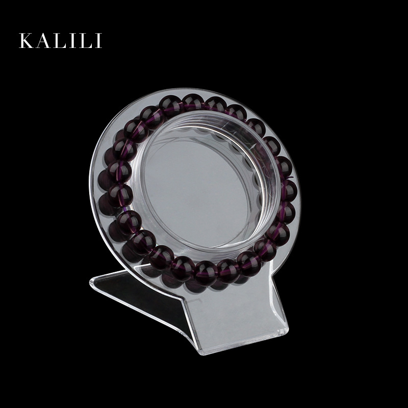 Suport de afișare pentru brățări – Transparent din plastic, cu inel fix, pentru brățări împletite