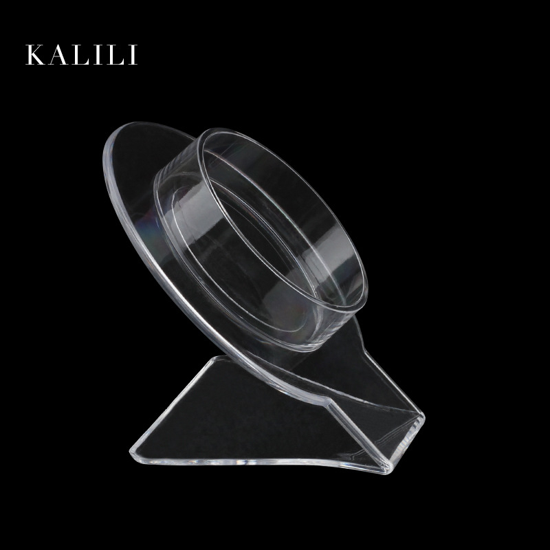 Suport de afișare pentru brățări – Transparent din plastic, cu inel fix, pentru brățări împletite