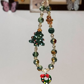 Pandantiv pentru telefon mobil – design cu coroană de Crăciun, cristale și diamante; unisex, formă de desen animat, decorativ, ambalat individual