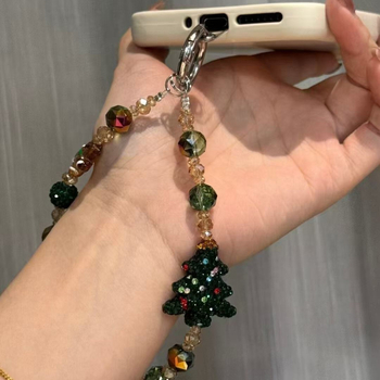 Pandantiv pentru telefon mobil – design cu coroană de Crăciun, cristale și diamante; unisex, formă de desen animat, decorativ, ambalat individual