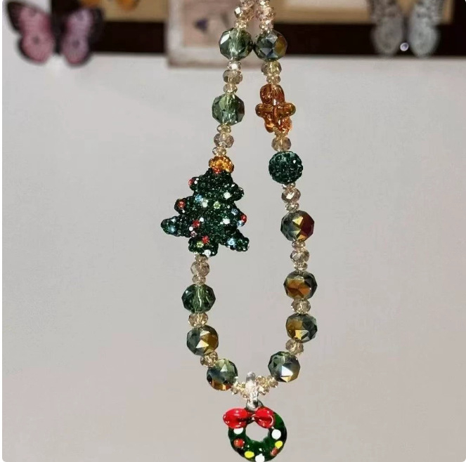 Pandantiv pentru telefon mobil – design cu coroană de Crăciun, cristale și diamante; unisex, formă de desen animat, decorativ, ambalat individual