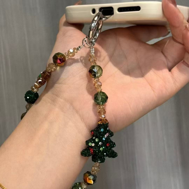 Pandantiv pentru telefon mobil – design cu coroană de Crăciun, cristale și diamante; unisex, formă de desen animat, decorativ, ambalat individual