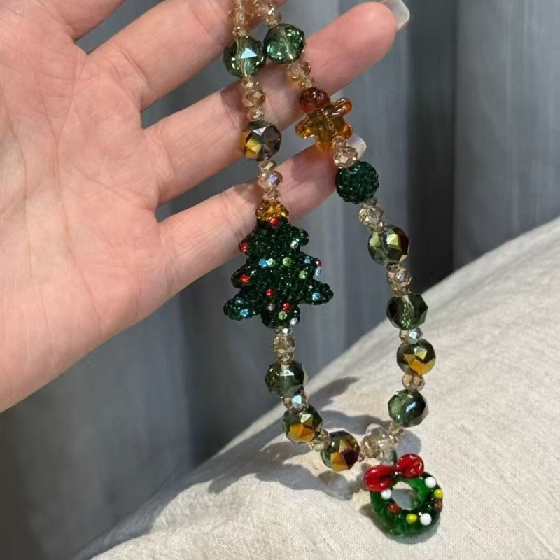 Pandantiv pentru telefon mobil – design cu coroană de Crăciun, cristale și diamante; unisex, formă de desen animat, decorativ, ambalat individual