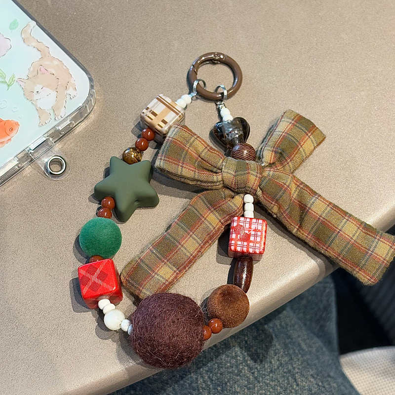 AIMAO PVC kaiš za mobitel s mašnicom od perlica, PVC uže, plastična kopča, pojedinačno pakirano