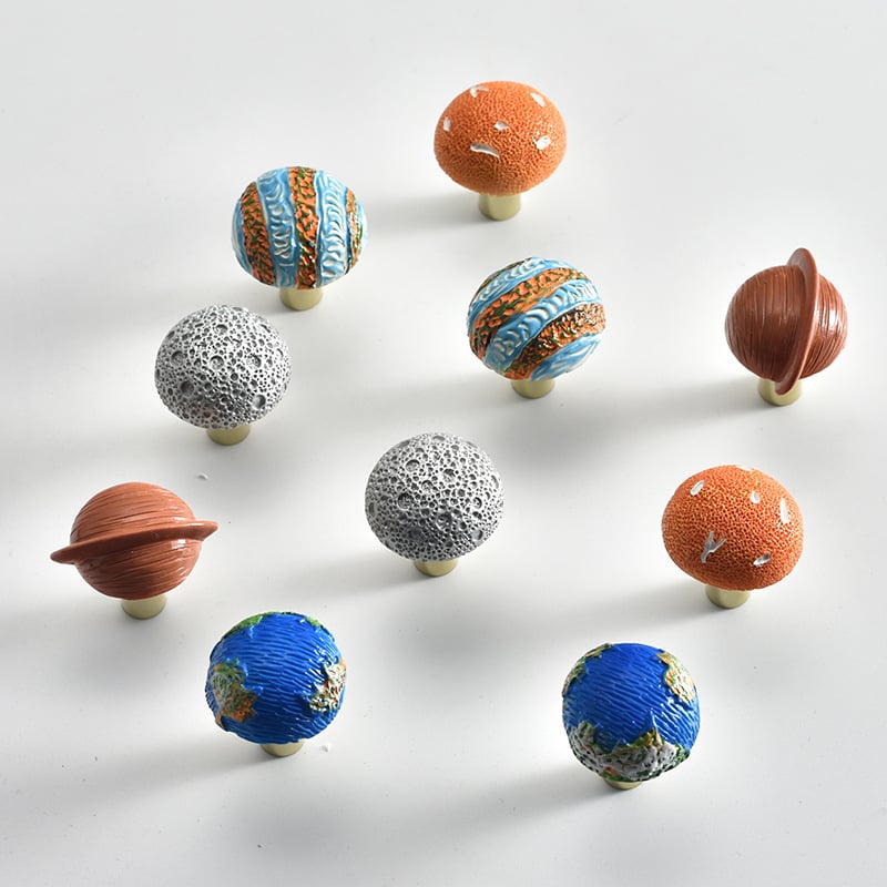 Planet ručka za ladicu — modernog jednostavnog stila, materijal: smola + aluminijska legura, završna obrada: oksidacija + prskanje