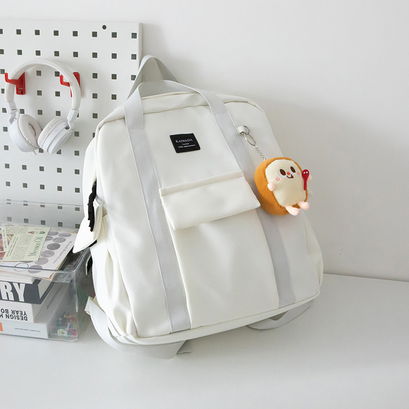 Ruksak za učenike, korejskog stila, jednobojan, najlon, 20–35 L, za 14-inčni laptop, prozračne naramenice