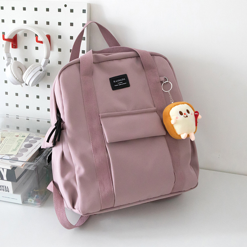 Ruksak za učenike, korejskog stila, jednobojan, najlon, 20–35 L, za 14-inčni laptop, prozračne naramenice
