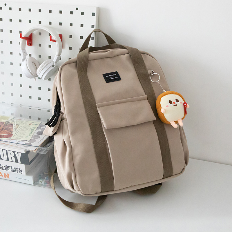 Ruksak za učenike, korejskog stila, jednobojan, najlon, 20–35 L, za 14-inčni laptop, prozračne naramenice