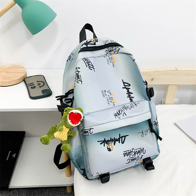 Ruksak s gradijentom graffiti za učenike, 20-35 L, najlon, prozračan i izdržljiv, gradski minimalistički dizajn