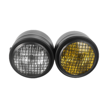 Motorkerékpár fényszóró – retro módosítás, dupla világítás előtti rács, Harley stílus, H4 izzó, 12V, IP68