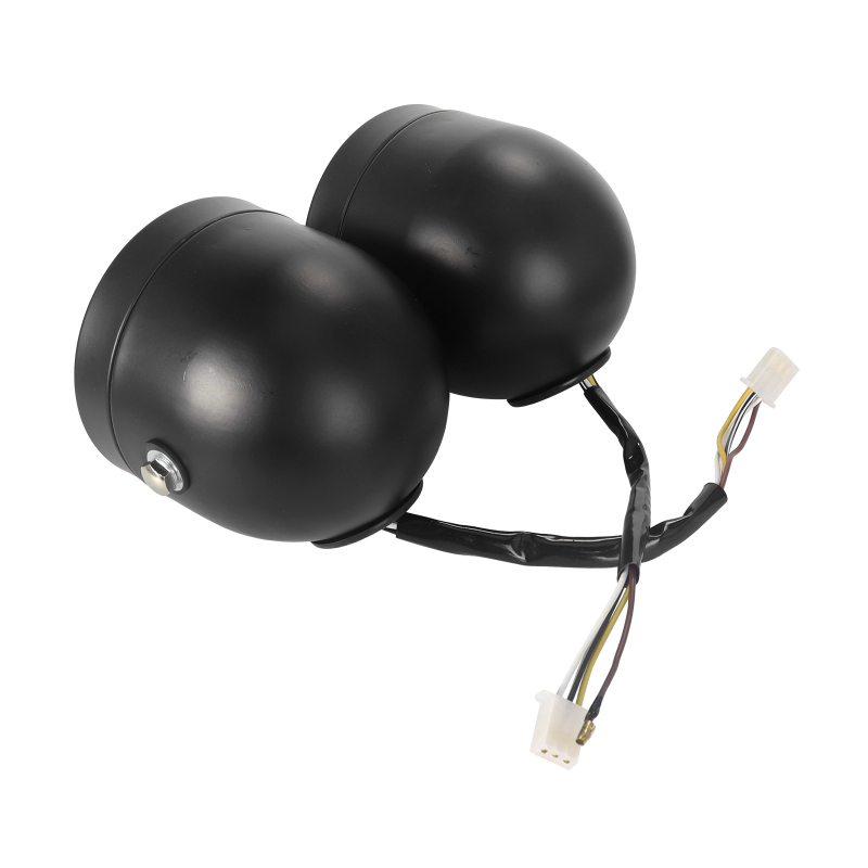 Motorkerékpár fényszóró – retro módosítás, dupla világítás előtti rács, Harley stílus, H4 izzó, 12V, IP68