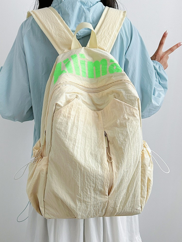 Ruksak, unisex stil, najlon, kapacitet ispod 20 L, zakrivljene naramenice, podstava od poliestera, print slovima