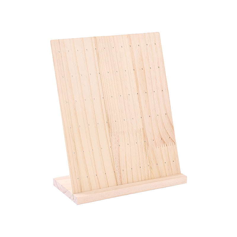 Suport din lemn pentru bijuterii – lanțuri și cercei, design geometric, cu un singur etaj