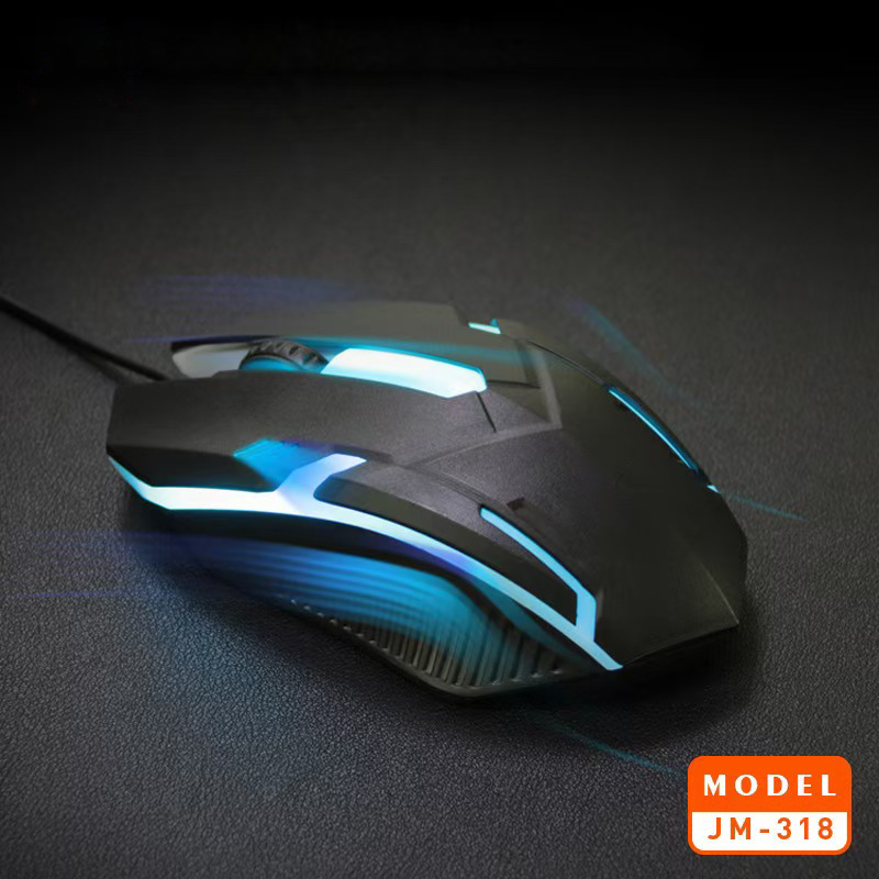 JM318 mouse optic cu fir pentru gaming, USB, 1600 DPI, 4 butoane