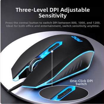 GM130 гейминг мишка, проводна USB връзка, 1600dpi, 4 бутона, ергономична