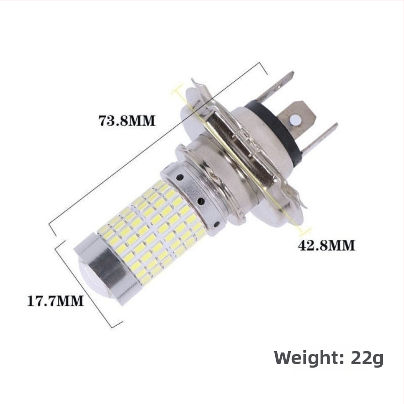 Tcyato H4 P15D Ba20D крушка за мотоциклетен фар, 144 SMD, супер ярка бяла светлина, 12V LED