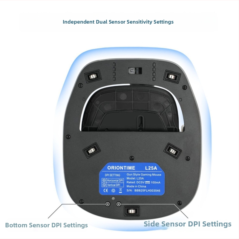Жична пистолетоподобна гейминг мишка с FPS хват, 6 бутона, DPI 400–4000, USB, кабел 180 см