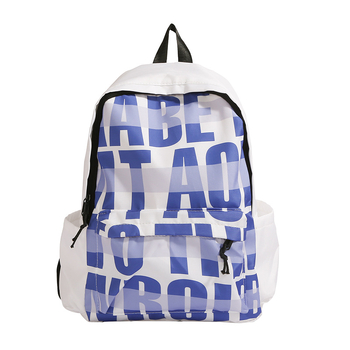 Unisex ranac od najlona s natpisom slova, prozračan i lagan, zakrivljene naramenice