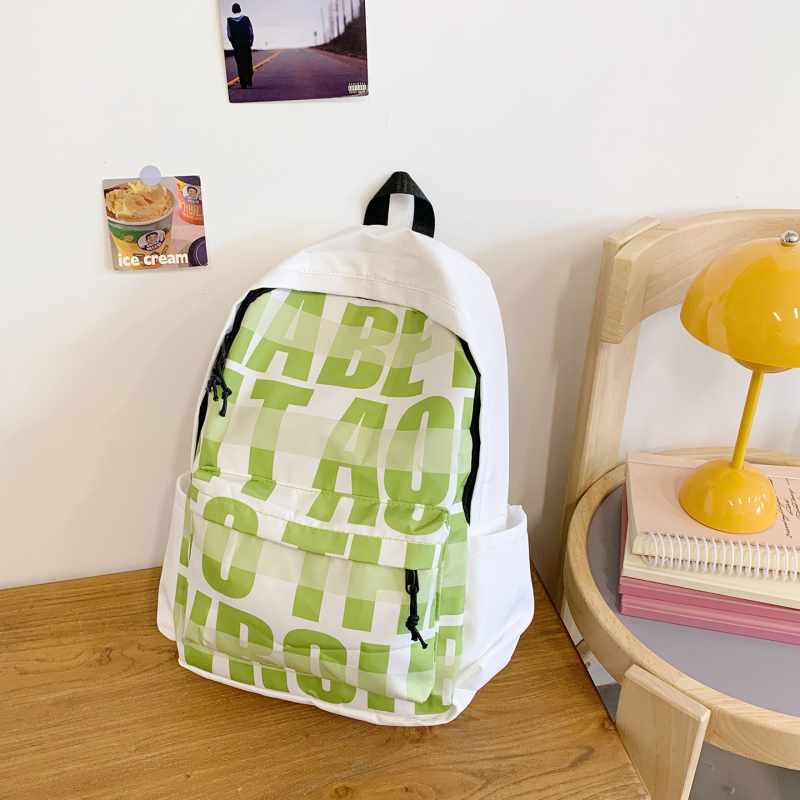 Unisex ranac od najlona s natpisom slova, prozračan i lagan, zakrivljene naramenice