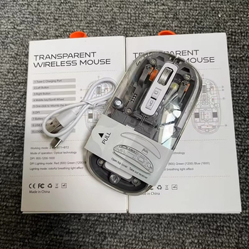 Skaidri belaidė Bluetooth optinė pelė (Bluetooth, 2.4G, optinis jutiklis)