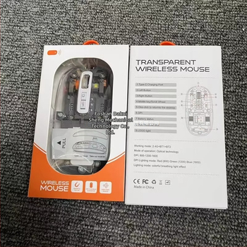 Skaidri belaidė Bluetooth optinė pelė (Bluetooth, 2.4G, optinis jutiklis)