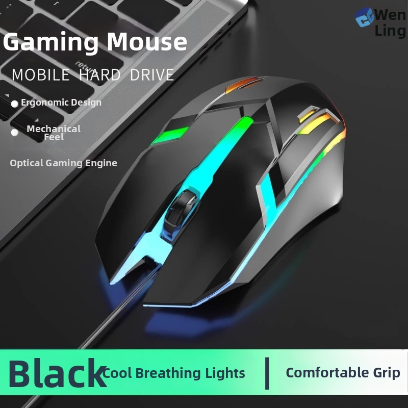 Žaidimų pelė, laidinis USB, optinis jutiklis, modelis X1djsb, prekės ženklas Nothing