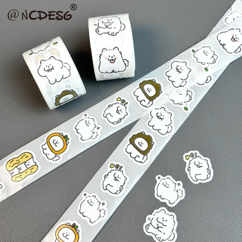 Crtić psi naljepnice u roli za planere – papir, prilagodljivo tiskanje, DIY etikete, bez logotipa