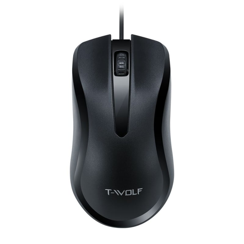 Žični optički miš T-Wolf Thunder Wolf V12/V13, USB, 1000 DPI, 3 tipke, ergonomski za laptop