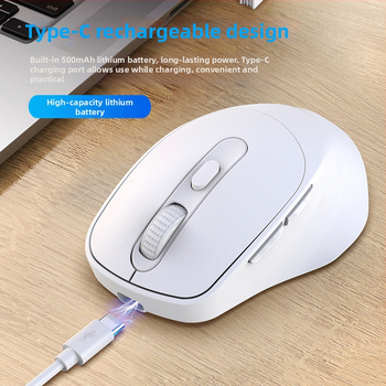 T36 Bluetooth безжична мишка, 2,4G + Bluetooth, 1600 DPI, 6 бутони, презареждаща се, ергономичен дизайн