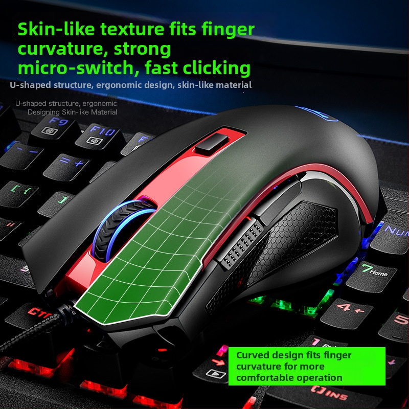 Model T19 USB káblový optický myš – 2400dpi, 7 tlačidiel