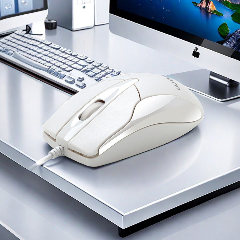 Žični USB miš, 1200 DPI, 3 tipke, ergonomski, kabel 1,5 m, za stolna računala