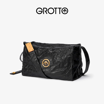 Grotto Unisex Crossbody Torba od Prave Kože — Prvi Sloj Kože, Veliki Kapacitet