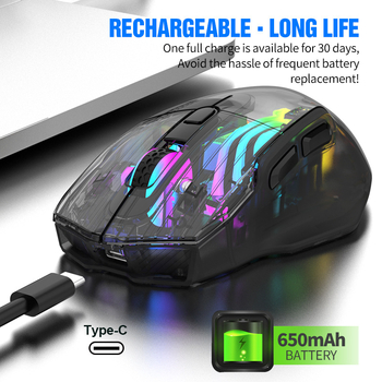 Bežična miša s 2,4G i Bluetooth, 1200 DPI, 4 razine DPI, 6 tipki, punjiva baterija, domet do 10 m