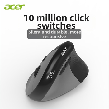 Acer Bezdrôtová Bluetooth vertikálna ergonomická myš, 7 tlačid, tichý chod, dosah 10 m, dobíjateľná batéria