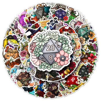 Manqian set de etichete cu zaruri – stil retro, impermeabil, imprimare offset, 30 g; pentru huse de telefon și agende