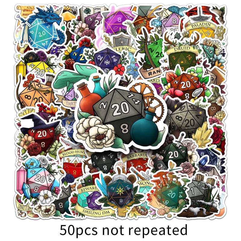 Manqian set de etichete cu zaruri – stil retro, impermeabil, imprimare offset, 30 g; pentru huse de telefon și agende