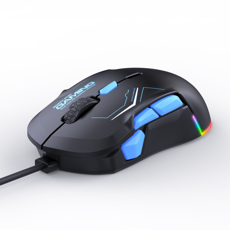 Игрова мишка с 12800 DPI, 10 бутони, USB кабелна връзка, RGB макро поддръжка, модел X12