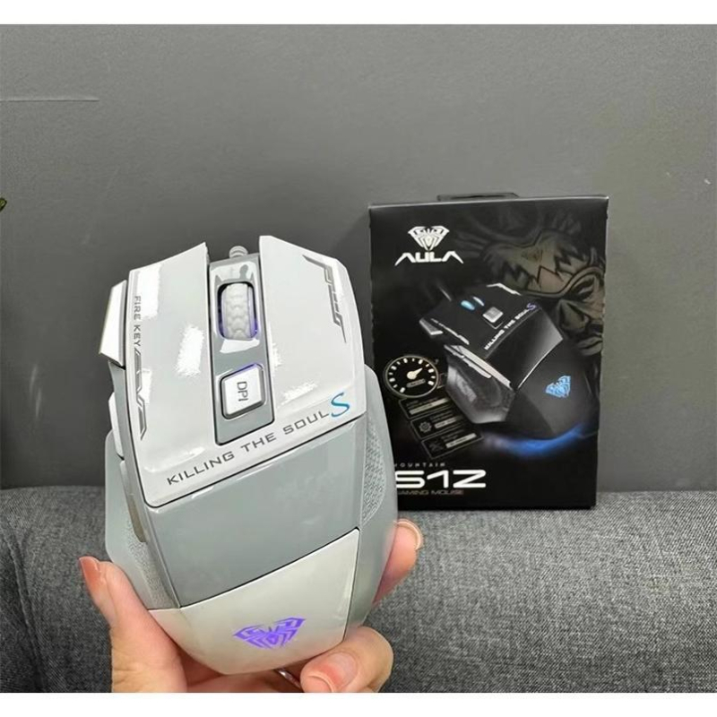 Mouse de gaming cu cablu, macro-programabil, 6 butoane, DPI 2000, USB, ergonomic