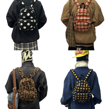 Ruksak od plišastog vunenog materijala, unisex, prozračan i ultralak, antibakterijski, pojas sa zračnim jastučićem — proljeće 2025