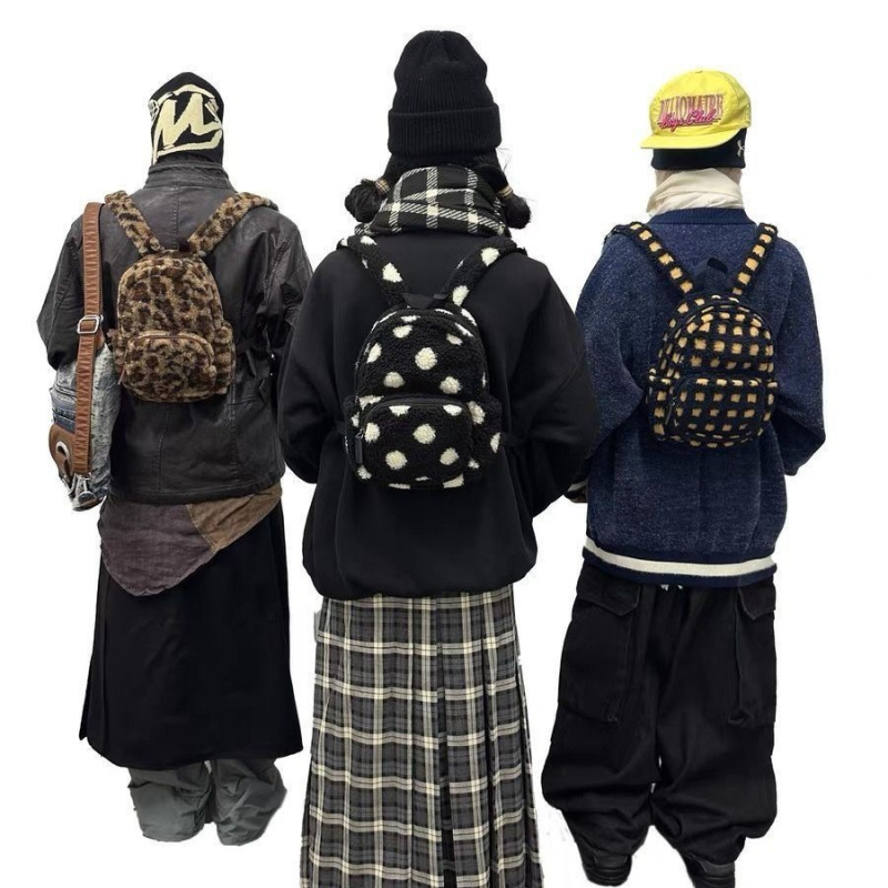 Ruksak od plišastog vunenog materijala, unisex, prozračan i ultralak, antibakterijski, pojas sa zračnim jastučićem — proljeće 2025