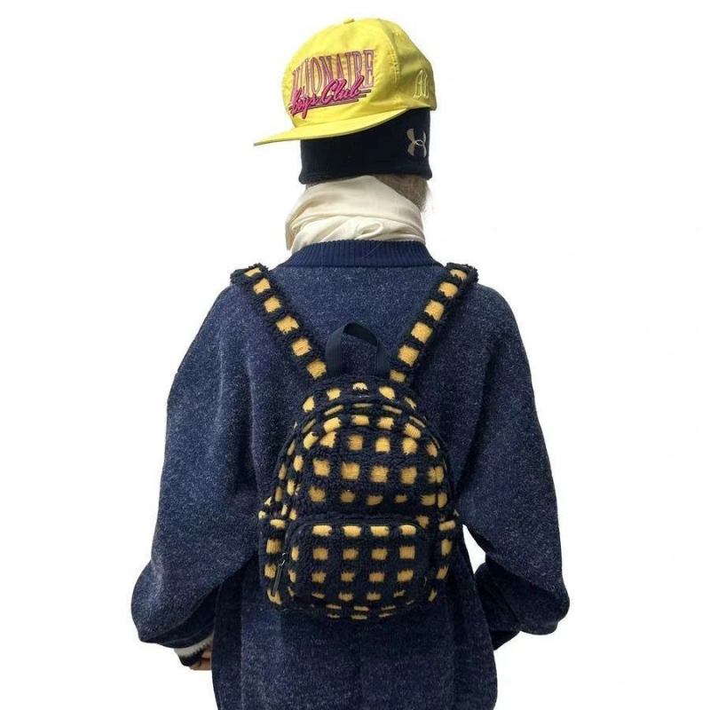 Ruksak od plišastog vunenog materijala, unisex, prozračan i ultralak, antibakterijski, pojas sa zračnim jastučićem — proljeće 2025