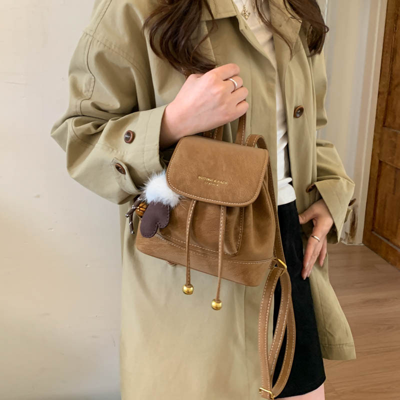 Rucsac PU catifea cu închidere cu fermoar, căptușeală poliester, buzunar laminat cu fermoar, compartiment mezzanine – geantă de oraș zilnică pentru femei