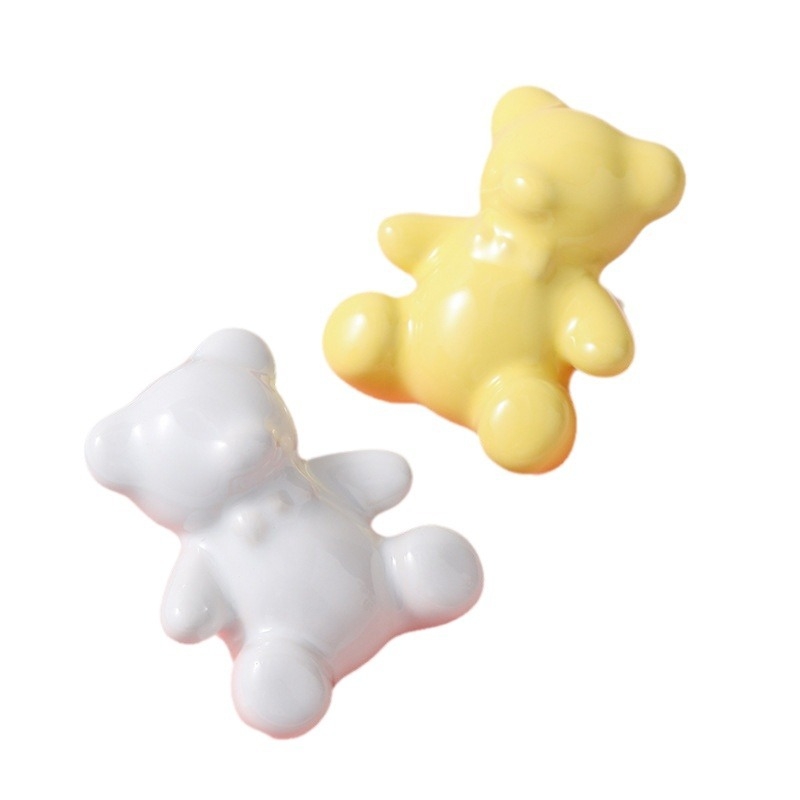 Mâner Teddy Bear pentru dulap și sertare - ceramică, glazură colorată, model 546, Peng E