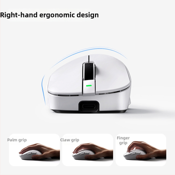 Herná myš s káblovým a 2,4G bezdrôtovým pripojením, PAW3950 senzor, 42000 DPI, ergonómia pre pravú ruku