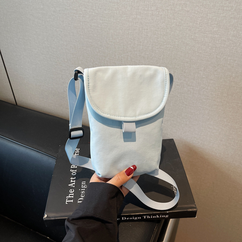 Geantă de umăr unisex din nylon, formă verticală pătrată, închidere magnetică, buzunar pentru telefon