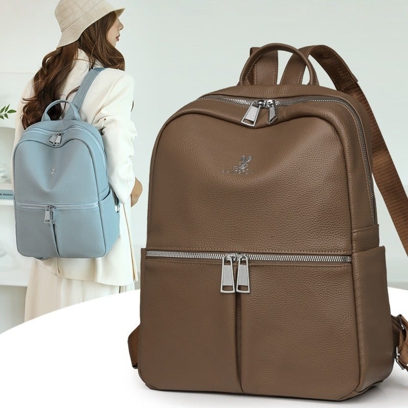 Rucsac feminin din PU, capacitate mare, închidere cu fermoar, impermeabil și ușor, compartimente interioare: buzunar cu fermoar, buzunar pentru telefon